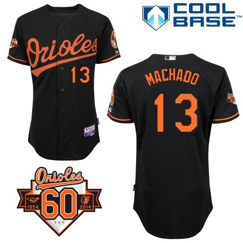 Orioles #13 Manny Machado Black Cool Base Stitched MLB Jersey - Click Image to Close